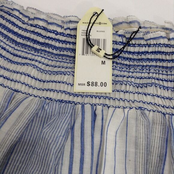 Max Studio 100% Cotton Elastic Waist Mini Skirt Size Medium - Picture 7 of 8